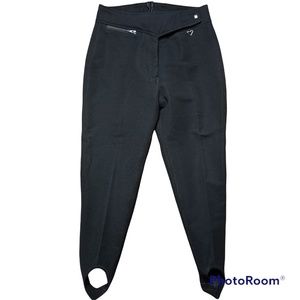 Vintage Obermeyer Ski Pants Black Stirrups Wool Blend High Rise